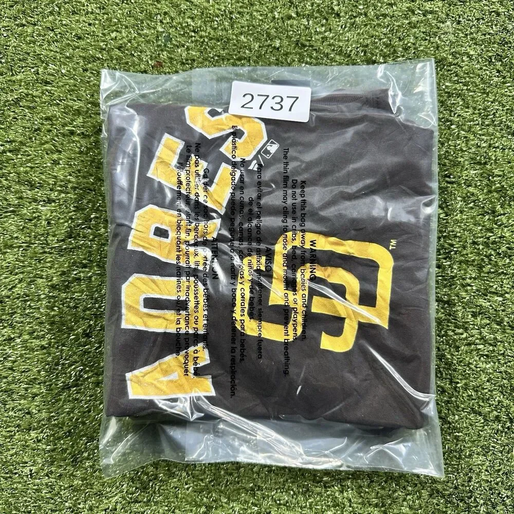 Women's Brown San Diego Padres S Short Sleeve V-Neck T-Shirt NWOT